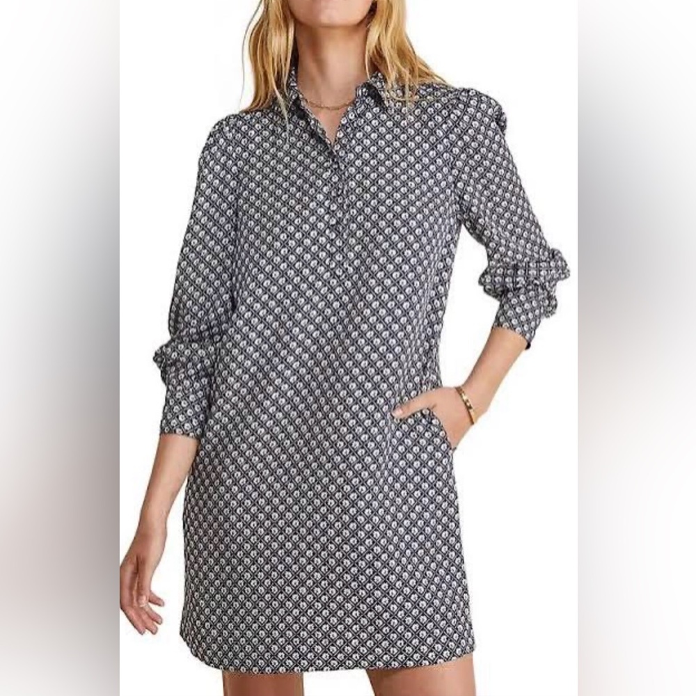 Vineyard Vines Popover Dress in Navy Floral